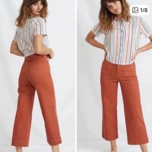 Marine Layer Bridget Pant in Baked Clay wide flare leg vintage jeans size 4